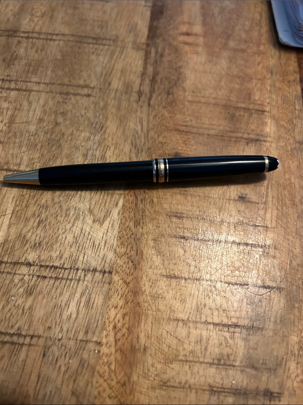 Montblanc Black Ballpoint Pen with Gold Trim